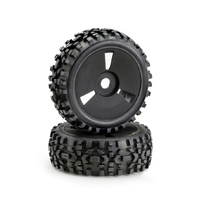    Wheel Set Buggy Disc "Dirt" black 1:8 (2)