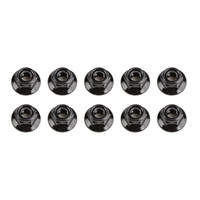 M5 Locknuts, flanged, black