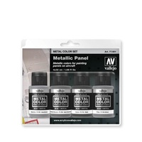 Vallejo Metal Colour Metallic Panel 4 Colour Acrylic Paint Set [77601]
