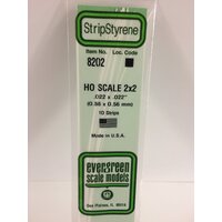 Evergreen White Polystyrene HO Scale Strip 0.023 x 0.023 x 14" (10)