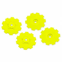 Hazard - SC10.2 / SC10 4x4 - wheel dish - 4pc. - (yellow) - fits 3344 wheel