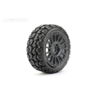 Jetko 1/8 Buggy EX-TOMAHAWK Tyres (Radial Rim/Black/Medium Soft/Belted) [1501RBMSGB]