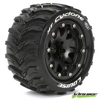 1/10 MT CYCLONE MONSTER TRUCK SOFT 0 OFFSET BEADLOCK BLACK 12MM