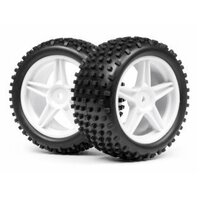 Maverick 1:10 BUGGY WHITE REAR WHEEL & TYRE ASSEMBLY [MV22115]