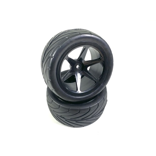 1:10 Buggy Wheel Set 6-Spoke/Street front black (2)