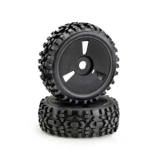    Wheel Set Buggy Disc "Dirt" black 1:8 (2)