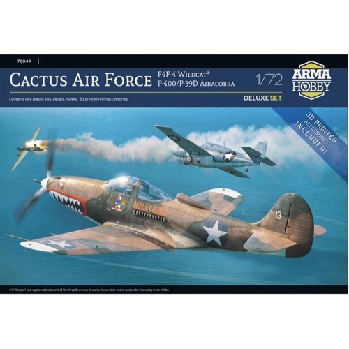 Arma Hobby 1/72 Cactus Air Force F4F-4 Wildcat® and P-400/P-39D Airacobra over Guadalcanal Plastic Model Kit