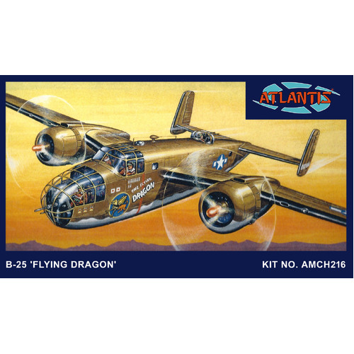 Atlantis 1/64 B-25 Flying Dragon with Swivel Stand Plastic Model Kit