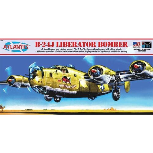 Atlantis 1/92 B-24J Bomber Buffalo Bill with Swivel Stand Plastic Model Kit