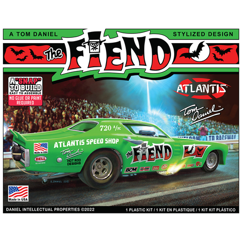 Atlantis 1/32 Snap Tom Daniel Fiend Funny Car Plastic Model Kit