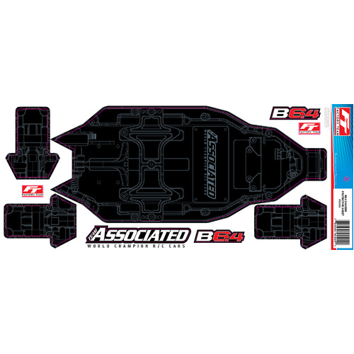 RC10B6.4 FT Chassis Protective Sheet, +3mm, printed