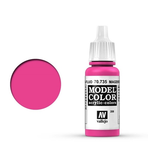 Vallejo Model Colour #208 Fluorescent Magenta 17 ml Acrylic Paint [70735]