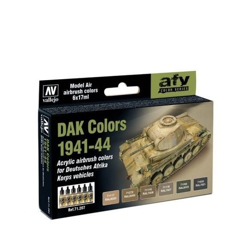 Vallejo Model Air DAK Colors 1941-1944 6 Colour Acrylic Paint Set [71207]