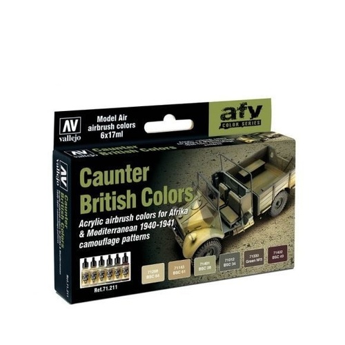 Vallejo Model Air British Caunter 6 Colour Acrylic Paint Set [71211]