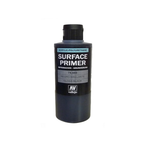 Vallejo Auxiliary Primer Gloss Black Primer 200ml [74660]