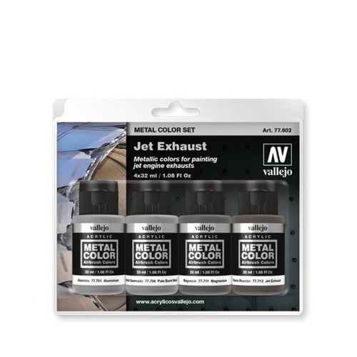 Vallejo Metal Colour Jet Exhaust 4 Colour Acrylic Paint Set [77602]