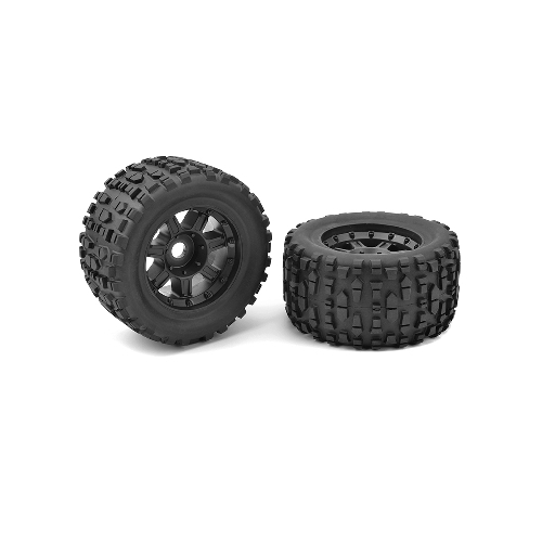 Team Corally - Monster Truck Tires - XL4S - Grabber - Glued on Black Rims - 1 pair