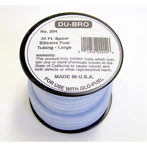 DUBRO 204 BLUE SILICONE TUBE, LARGE 1/8", 3mm (30 FT SPOOL)