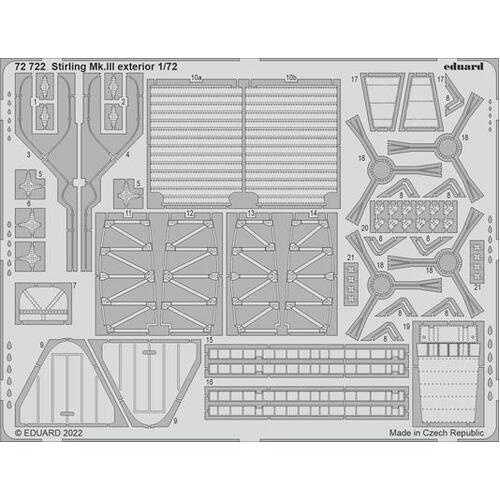 Eduard 1/72 Stirling Mk. III exterior Photo etched parts [72722]