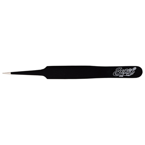 EXCEL 30421 EXCEL 4.5 INCH STRAIGHT POINT TWEEZERS (BLACK)