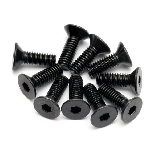 4x12mm Hex Head Screws, 10 pcs