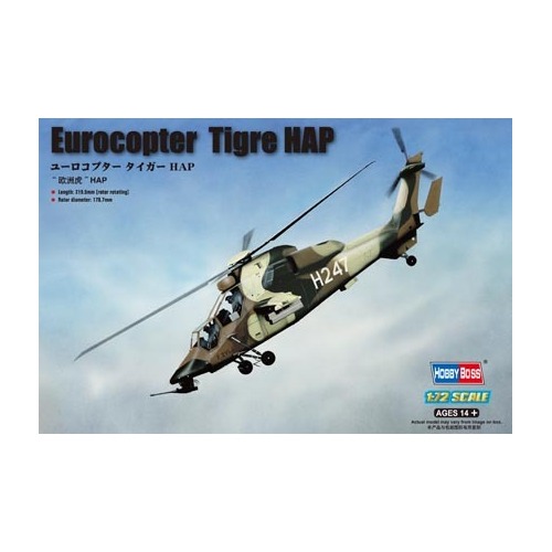 HobbyBoss 1/72 French Army Eurocopter EC-665 Tiger HAP Plastic Model Kit [87210]*Aus Deca