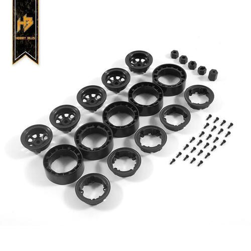 Hobby Plus Internal Bead Lock Wheel Set (Black)