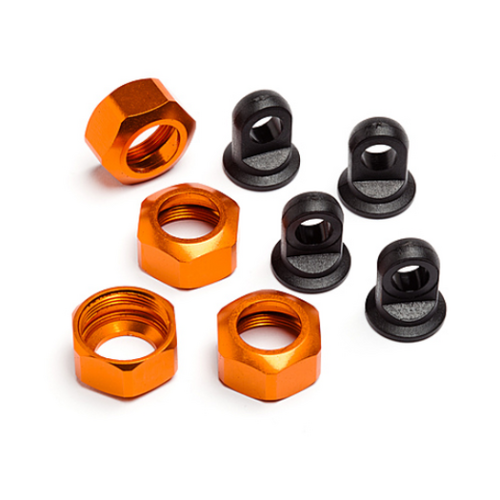 HPI Shock Caps For 101090, 101091 And 101185 Trophy Series 4Pcs (Orange) [101752]