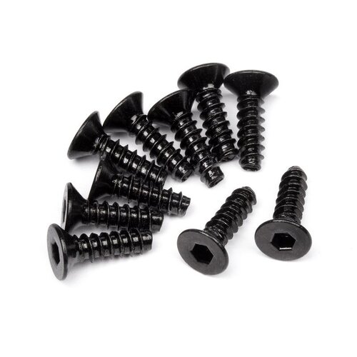 HPI TP. Flat Head Screw M3x10mm (Hex Socket/10pcs) [94304]