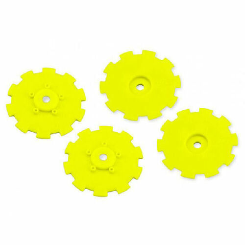 Hazard - SC10.2 / SC10 4x4 - wheel dish - 4pc. - (yellow) - fits 3344 wheel