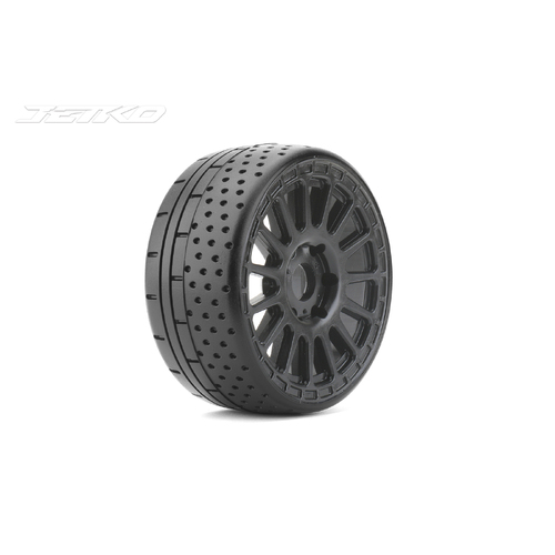 Jetko 1/8 GT HOT DOT Tyres (Radia Rim/Black/Ultra Soft/Belted) (2pcs) [1102RBUSGB]