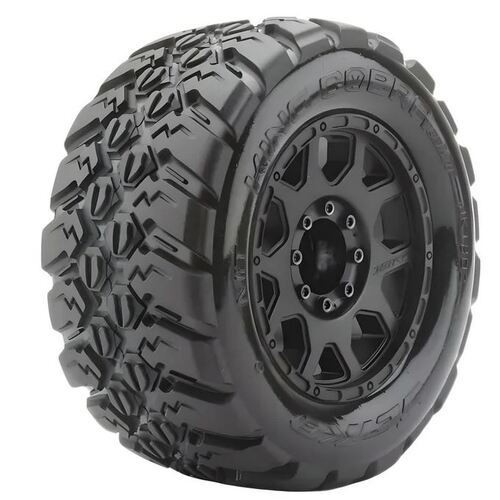 Jetko 1/8 MT 3.8 EX-KING COBRA Tyres (Claw Rim/Black/Medium Soft/Belted/17mm 0 & 1/2 offset) [1802CBMSGB]