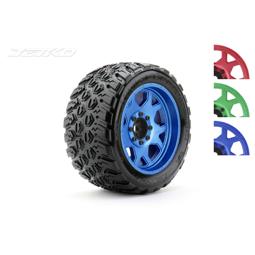 Jetko 1/5 XMT EX-KING COBRA Tyres (Claw Rim/Metal Blue/Medium Soft/Belted/24mm) [5802CLMSGBB1]