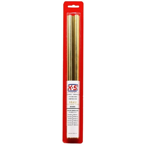 K&S SMALL BRASS TUBING 12 piece ASSORTMENT