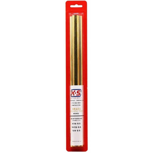 K&S LARGE BRASS TUBING 3 PIECE ASSORTMENT