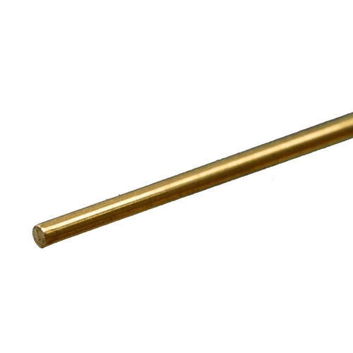 K&S 8163 SOLID BRASS ROD (12IN LENGTHS) 3/32IN (1 ROD PER CARD)