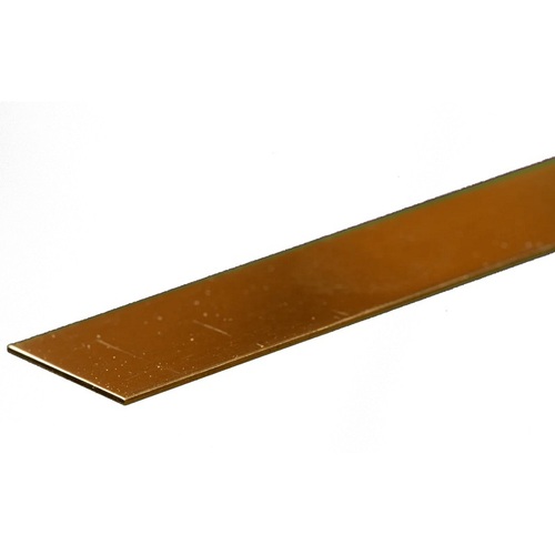 K&S 8238 BRASS STRIPS (12IN LENGTHS) .025 X 3/4IN (1 STRIP PER CARD)