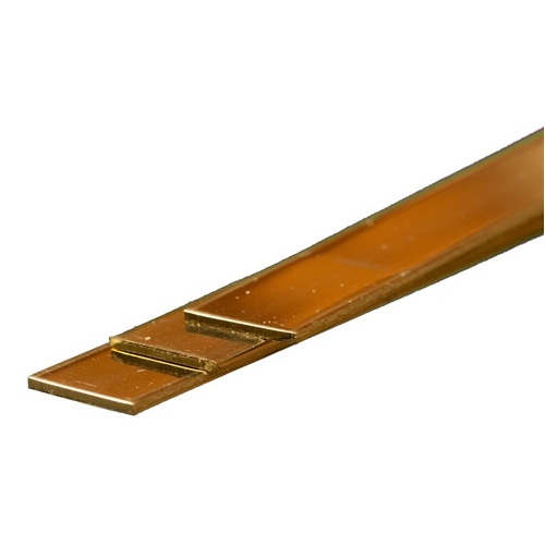 K&S 9841 BRASS STRIP  (300MM LENGTHS) .5MM THK X 12MM WIDE (3 PC)