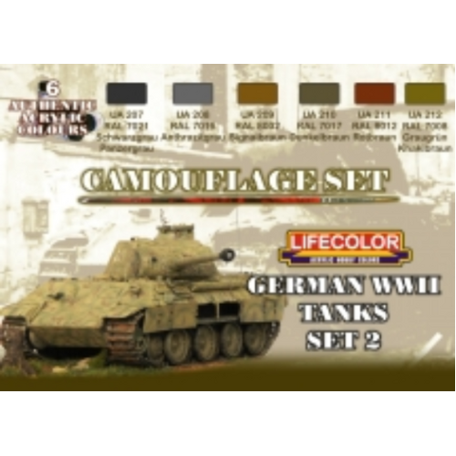 Lifecolor German Tanks WWII #2 Acrylic Paint Set