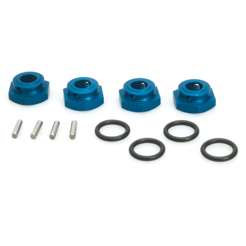 LRP Aluminium Wheel-Adapter blue (4pcs) - S10 Blast