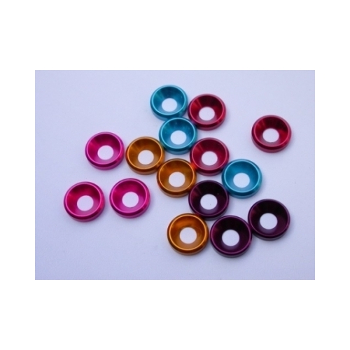 4mm Aluminium Washer Red (10)