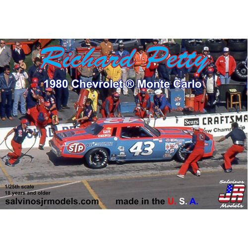 Salvinos J R 1/25 Richard Petty Racing 1980 Chevrolet Monte Carlo Reverse Paint Plastic Model Kit