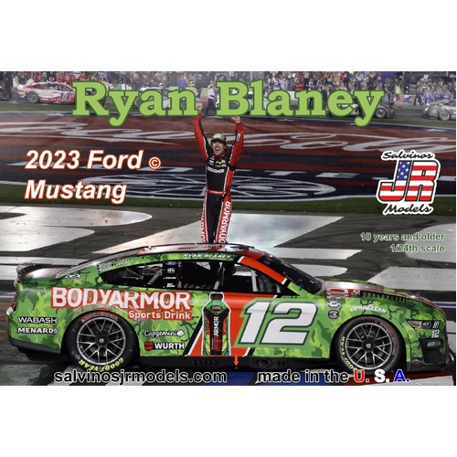 Salvinos J R 1/24 Team Penske 2023 Ryan Blaney Ford Mustang "600 Winner" Plastic Model Kit