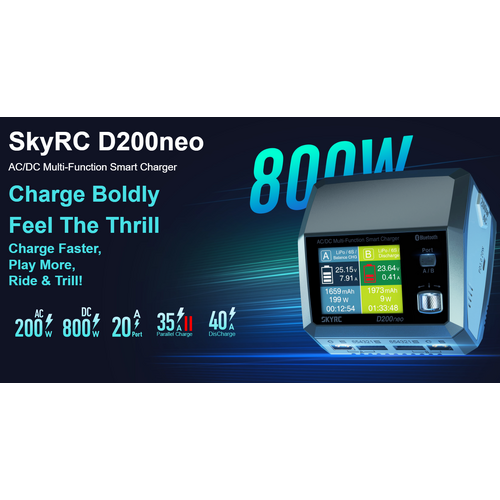 D200 Neo Duo AC/DC charger (AC 200W - DC 2x400W)