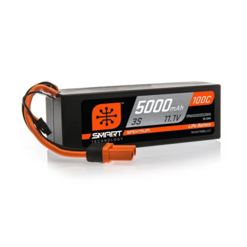 Spektrum 5000mah 3S 11.1v 100C Smart Hard Case LiPo Battery with IC5 Connector