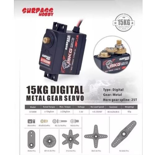 Surpass 15KG S1500M Metal gear servo