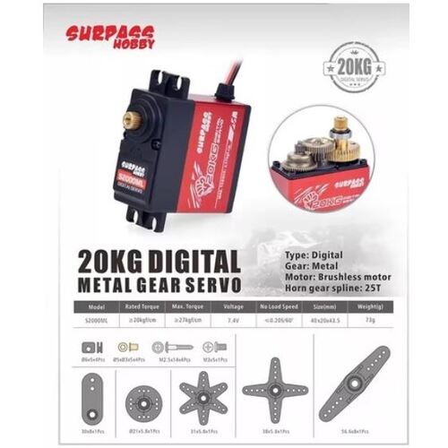 Surpass 20KG S2000ML Metal gear servo