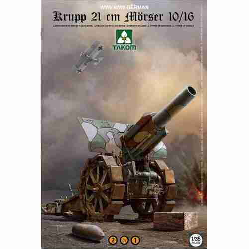 Takom 1/35 Krupp 21 cm Mo¨rser 10/16 2in1 Plastic Model Kit