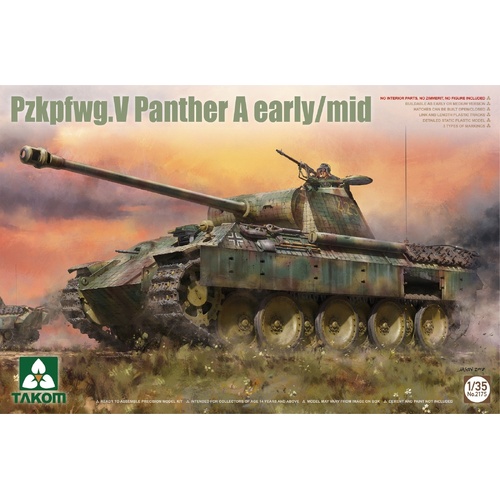 Takom 1/35 Pzkpfwg.V Panther A Early/Mid Plastic Model Kit