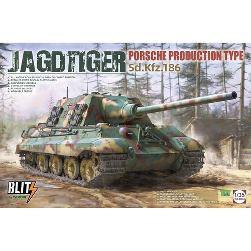 Takom 1/35 JAGDTIGER PORSCHE PRODUCTION TYPE Sd.Kfz.186 Plastic Model Kit